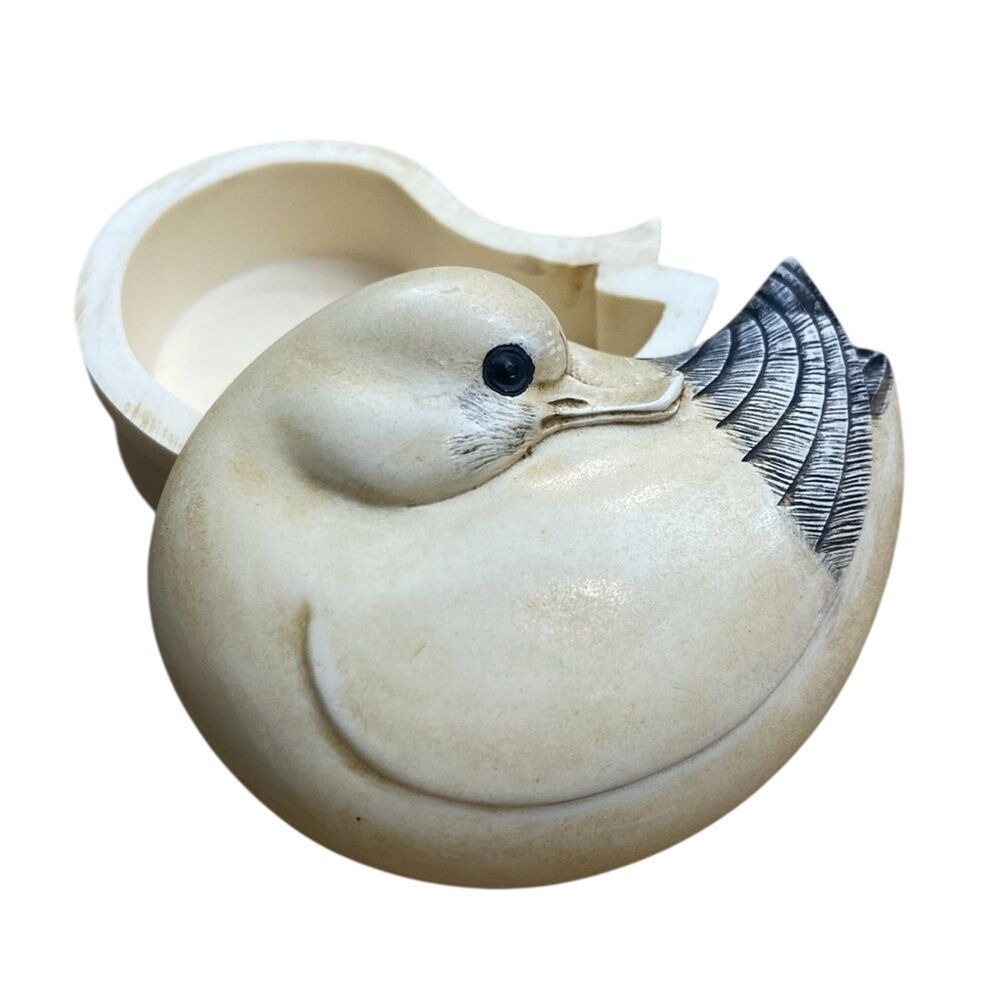 Vintage Duck Trinket Box Metropolitan Museum of Art MMA Scrimshaw Replica